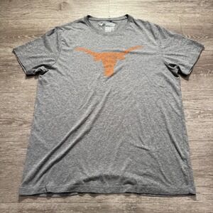 Texas Long Horns Mens Shirt Mens Large Gray Orange Logo Graphic Short Sleeve